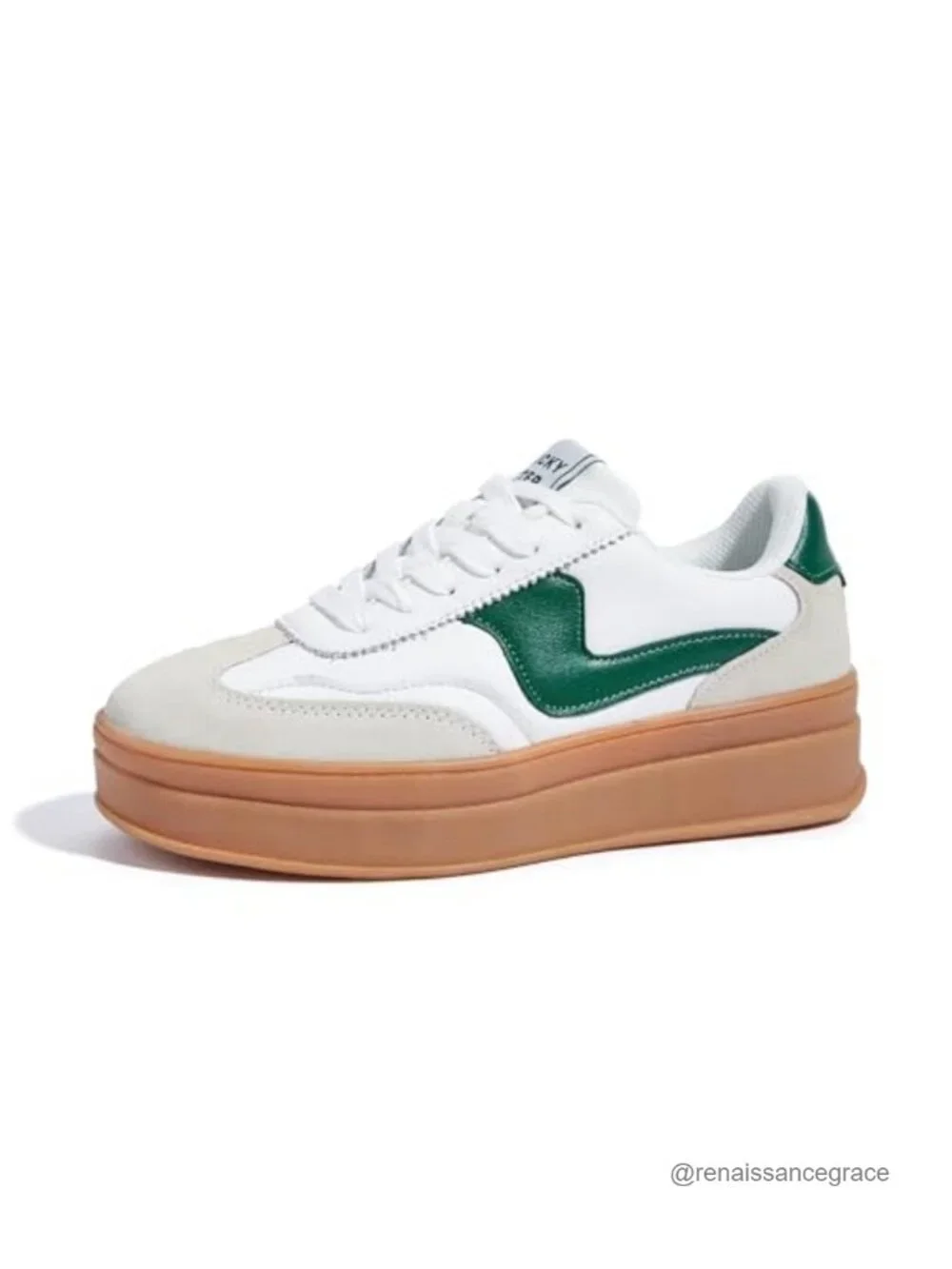 Women's Platform Sneakers Thick Sole Genuine Leather Suede Lace Up